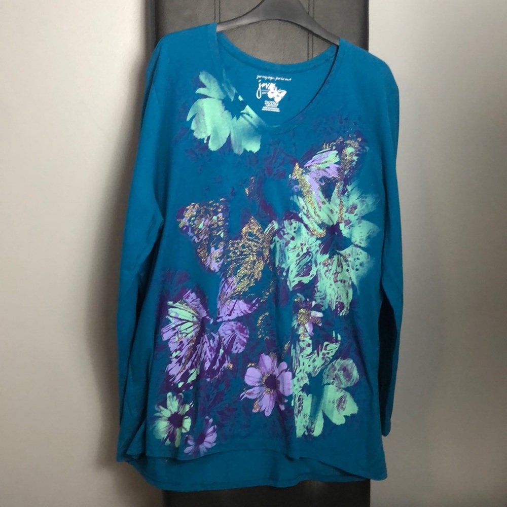 Just my style JMS Bluish Long Sleeve Shirt Size 2X